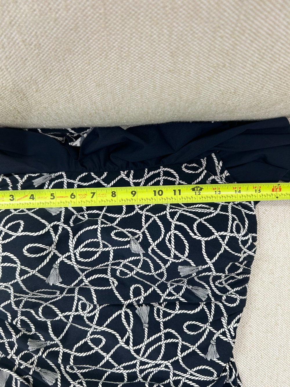 Michael Kors Nautical Twisted Rope Off The Shoulder One Piece Swimsuit Size 14 - Picture 8 of 9
